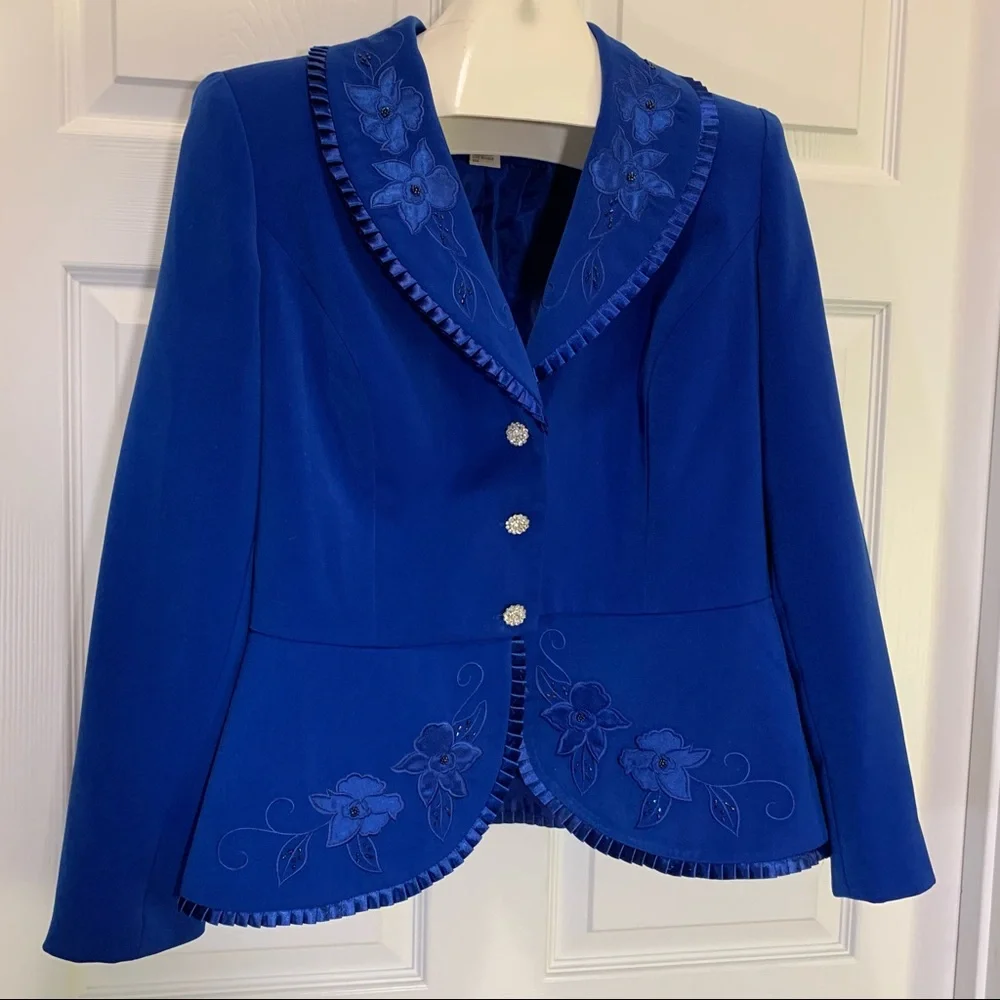 J. Lauren International Vintage Blue Jacket Size 14 - Picture 1 of 8
